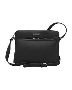 Shinport Leather Shoulder Handbag w/Side Organizer - Soft, Smooth Leather Handbag w/RFID Blocking Lining
