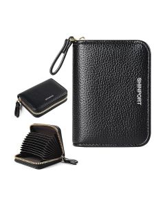 Shinport  Credit Card Holder RFID Card Case Wallet, Small Accordion Zipper Card Case Holder, Card Organizer Case for Women Men